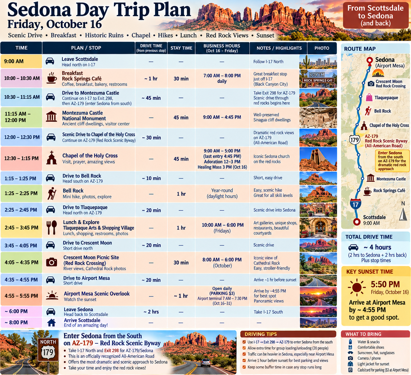 Original Sedona day trip plan